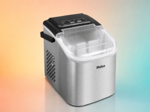 Máquina de gelo portátil Philco PMG12B com acabamento inox